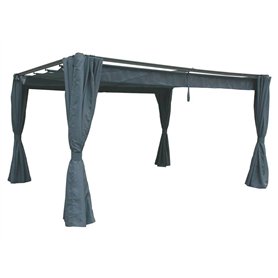 Jeu de 4 Rideaux pour tonnelle Palmeira 4 x 3 m Ardoise