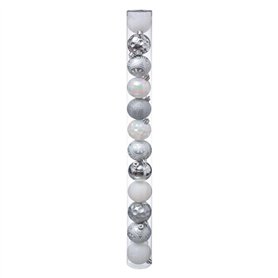 Féérie Lights & Christmas Kit de déco pour Sapin de Noël - 12 Boules - Argent et Blanc