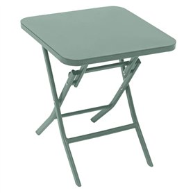 Hespéride - Table d'appoint de Jardin Carrée Greensboro Vert Olive - 40 x 40 cm - Acier Traité Epoxy Antirouille