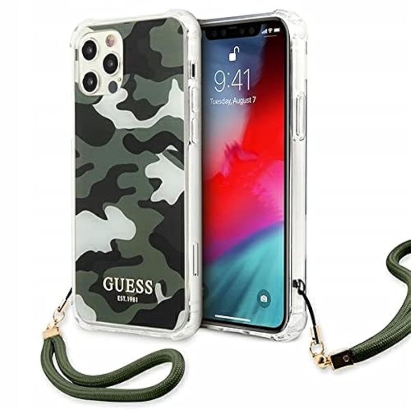 Guess Couche Originale Antichoc Verte pour iPhone 12 E 12 Pro