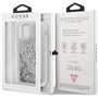 GUESS GUHCP12LLG4GSI Coque pour iPhone 12 Pro Max 6,7" Argent 4G Big Liquid Glitter