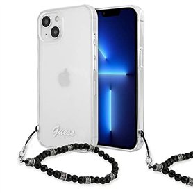 Guess GUHCP13SKPSBK Coque de Protection pour iPhone 13 Mini 5,4" Transparent Black Pearl