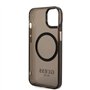 Guess GUHMP14SHTCMK Coque pour iPhone 14 6,1" Noir/Noir Coque Rigide Or Ligne Translucide
