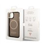Guess GUHMP14SHTCMK Coque pour iPhone 14 6,1" Noir/Noir Coque Rigide Or Ligne Translucide