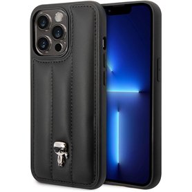 KARL LAGERFELD KLHCP14XPSQPK Coque Rigide pour iPhone 14 Pro Max 6,7" Noir/Noir Puffy icône Pin