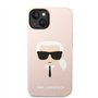 Karl Lagerfeld KLHMP14MSLKHLP Coque pour iPhone 14 Plus 6.7" Hardcase Rose Clair Silicone Karl`s Head