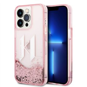 Karl Lagerfeld KLHCP14LLBKLCP Coque Rigide pour iPhone 14 Pro 6,1" Rose/Rose