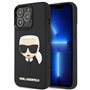 KARL LAGERFELD KLHCP14LKH3DBK Coque pour iPhone 14 Pro 6,1" Noir Coque Rigide 3D en Caoutchouc Motif tête de Karl