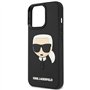 KARL LAGERFELD KLHCP14LKH3DBK Coque pour iPhone 14 Pro 6,1" Noir Coque Rigide 3D en Caoutchouc Motif tête de Karl