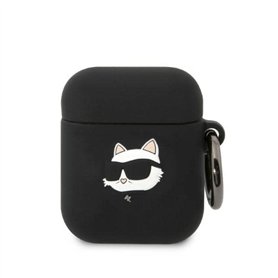 Karl Lagerfeld Silicone NFT Choupette Head 3D Coque AirPods 1/2 gen, Noir