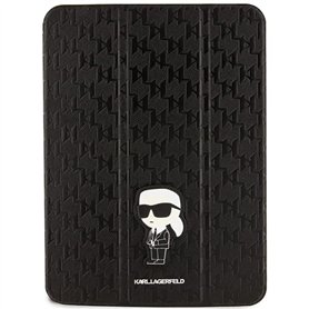 Karl Lagerfeld KLFC11SAKHPKK Étui de protection pour iPad 10,9" Folio aimant Allover Noir Saffiano Monogram Iconik