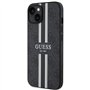 Guess GUHMP14MP4RPSK Coque Rigide pour iPhone 14 Plus 6,7" Noir à Rayures imprimées 4G
