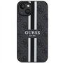 Guess GUHMP14MP4RPSK Coque Rigide pour iPhone 14 Plus 6,7" Noir à Rayures imprimées 4G