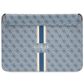 Guess Pochette pour ordinateur portable en PU 4G avec rayures imprimées Bleu, bleu
