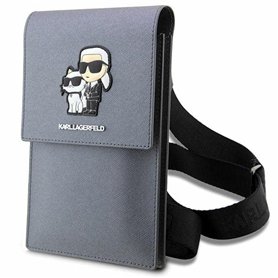 KARL LAGERFELD Sac KLWBSAKCPMG Argent Saffiano Karl & Choupette, Argent (Silver)