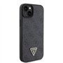 Guess GUHCP15SP4TDPK Étui pour iPhone 15 6,1" Noir Étui Rigide en Cuir 4G Diamond Triangle