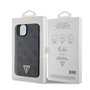 Guess GUHCP15SP4TDPK Étui pour iPhone 15 6,1" Noir Étui Rigide en Cuir 4G Diamond Triangle