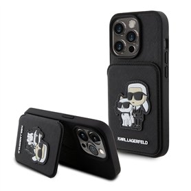 CG Mobile Karl Lagerfeld Saffiano Étui Rigide avec Fentes pour Cartes et Support Karl Legerfeld