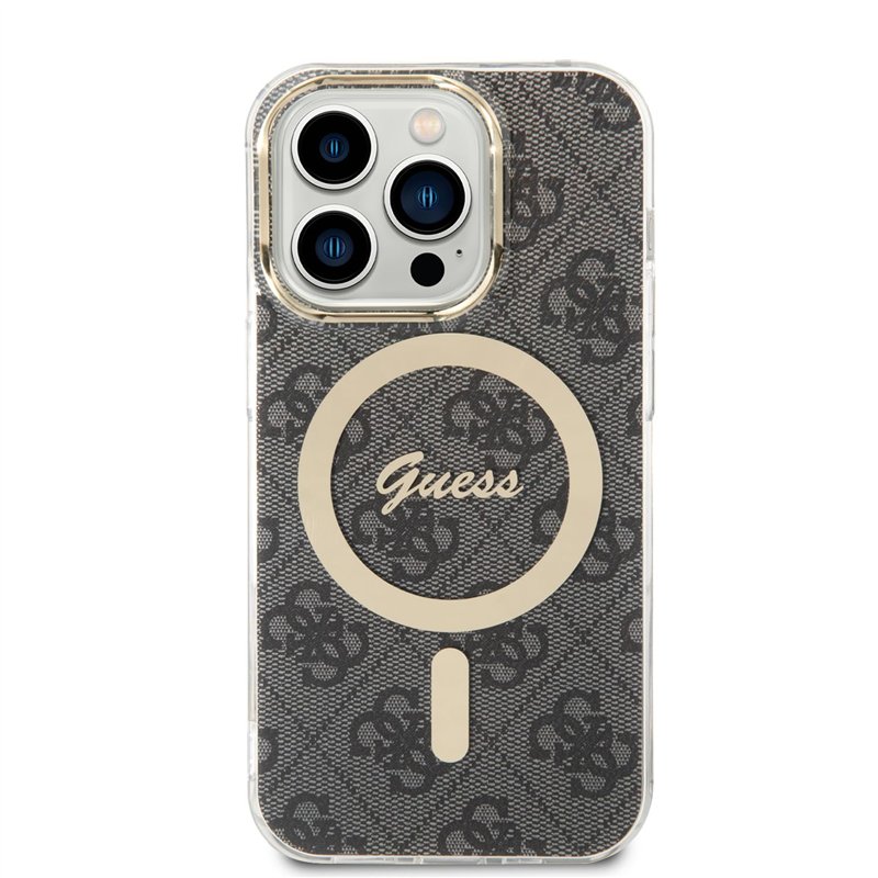 CG Mobile Guess Magsafe IML 4G Coque Rigide pour iPhone 15 Pro Noir