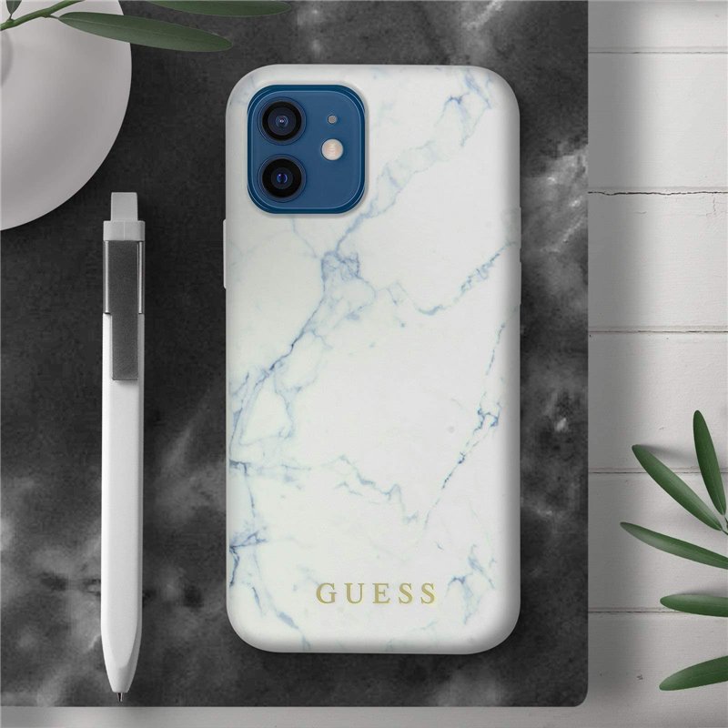 Image secondaire de Guess Coque Design marbre pour Apple iPhone Mini 12 - Blanc GUHCP12SPCUMAWH Noir