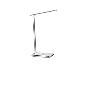 Ninetech LAMP100 Lampe LED avec Chargeur par Induction et Port USB, Plastique, Intégré, 2 W, Gris
