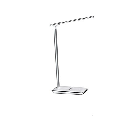 Ninetech LAMP100 Lampe LED avec Chargeur par Induction et Port USB, Plastique, Intégré, 2 W, Gris