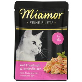 Miamor Katzenfutter Feine Filets Thunfisch & Krebsfleisch 100 g, 24er Pack (24 x 100 g)