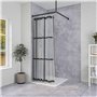 Sealskin Brix, Rideau de douche PEVA, Transparent, Noir, 180 x 200 cm