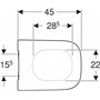 Geberit - Smyle Abattant avec Frein de Chute 45cm, Blanc (500.687.01.1) - 500.687.01.1