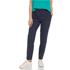 STREET ONE Chino Technostretch Hw, Bleu Foncé, 34W x 30L Femme Ensemble de Pantalon