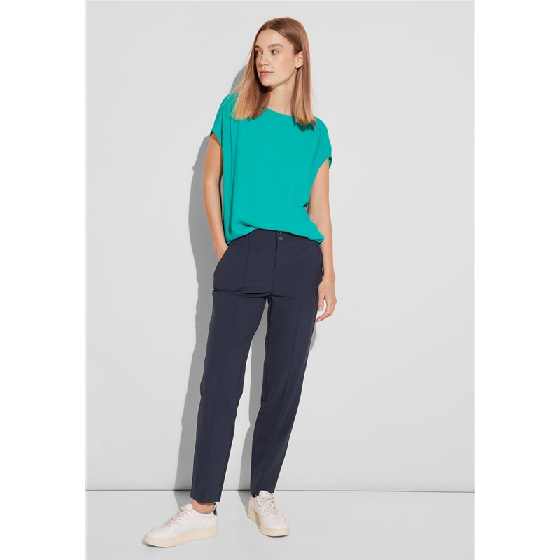 Image secondaire de STREET ONE Chino Technostretch Hw, Bleu Foncé, 34W x 30L Femme Ensemble de Pantalon