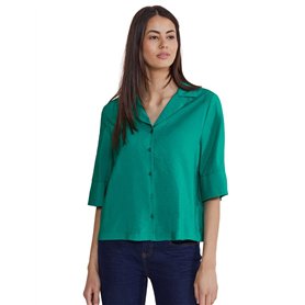 STREET ONE A344573 Chemisier à Manches 3/4, Intense Aqua, 46 Femme T-Shirt, Turquoise