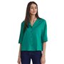 STREET ONE A344573 Chemisier à Manches 3/4, Intense Aqua, 46 Femme T-Shirt, Turquoise