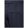 STREET ONE Droite en Satin-Coupe Décontractée, Bleu Foncé, 40W x 32L Femme