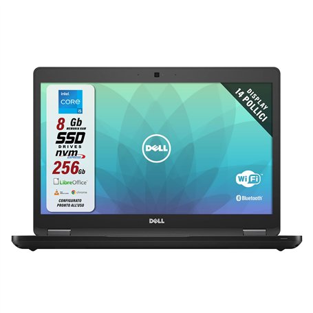 Dell Latitude 5480 14" HD Intel Core i5 256 Go SSD Disque dur 8 Go Mémoire Windows 10 Pro Webcam Business Notebook Ordinateur po