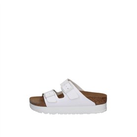 PAPILLE vegan by Birk Arizona blanc pantoufles femme plateforme chaussures végétaliennes, Blanc, 39 EU