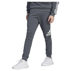adidas Homme Essentials Fleece Tapered Cuff Big Logo Pants, Dark Grey Heather, XS
