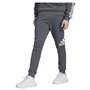 adidas Homme Essentials Fleece Tapered Cuff Big Logo Pants, Dark Grey Heather, XS