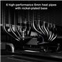 be quiet! Pure Rock Pro 3 Silver ventirad radiateur, très haute performance de refroidissement, 6 caloducs plaqués nickel 6 mm h