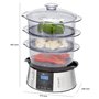 Cuiseur vapeur - Cuiseur riz - Rice cooker - Cuiseur vapeur electrique - Cuiseur Vapeur 3 Compartiments DG3547 Clatronic