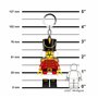 Lego Porte-clés avec lumière LED Motif casse-noisette, blanc, 9cm