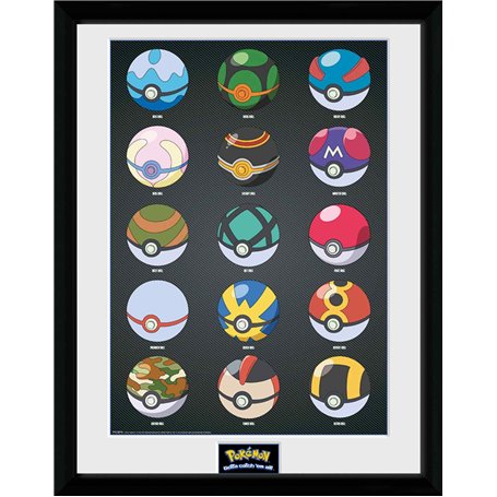 GB eye - POKEMON Tirage encadré Pokéballs