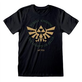 HEROES INC T-Shirt à Manches Courtes Unisex The Legend of Zelda Hyrule Kingdom Crest Noir