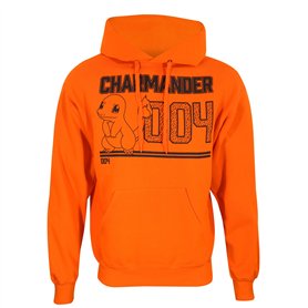 Pokemon Sweat à Capuche Unisex Charmander Line Art Orange
