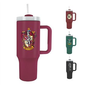 Pyramid International - Tumbler Gryffindor - Mug Isotherme avec Paille et Poignée - 1.2L - Thermos Chaud et Froid