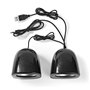 NEDIS Haut-Parleur PC 2 0, 12 W, Prise de 3,5 mm, Noir/argenté.