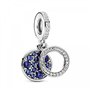 Pandora Pendentif disque bleu 799186C01 femme argent