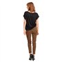 Vila Viellette S/S Satin Top/Su-Noos T-Shirt, Noir, 34 Femme