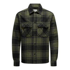 ONLY & SONS Onscedric Life Check Overshirt Noos Veste Chemise, Marron, M Hommes
