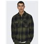 ONLY & SONS Onscedric Life Check Overshirt Noos Veste Chemise, Marron, M Hommes
